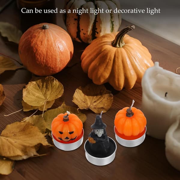 18 stk Halloween gresskarlys, dekorativ parafinvoks