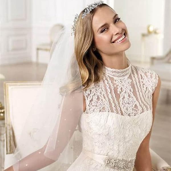 Brudekrone Tiara med Krystaller til Særlige Lejligheder