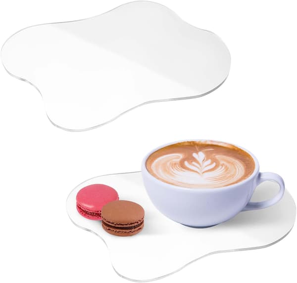 2 stk. klare akryl coasters, varmeisolering - Cloud Irregular Coasters til kontorbord 17*12cm