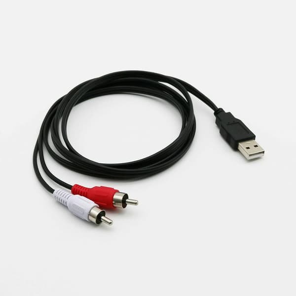 1,5 m USB A Han til 2X RCA Phono Han AV Kabel Ledning PC TV Aux Audio Video Adapter