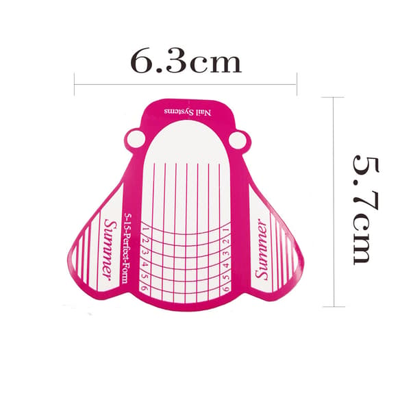 Papper Nail Forms för Gel Builder - 100 st Ros Nail Extension Form Stickers - Stora Självhäftande Nail Builder Forms