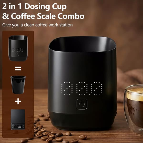 Digital vekt, oppladbar kaffevekt med timer, rask respons, elegant design – ideell for baristaer og kaffeelskere