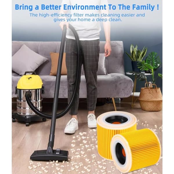 Patronfilter - 2 stk. støvsugerfilter til Kärcher, til Kärcher WD3 Premium, WD2, MV2, MV3-filter WD3-erstatningsfilter