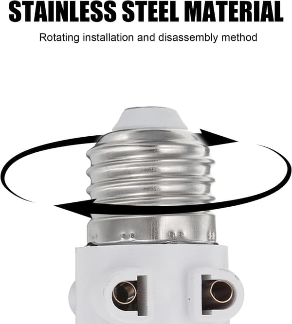 Sokkel - E27 sokkeladapter, LED-lampebase, konverterer til en stikkontakt og en E27-sokkel. (Hvit)