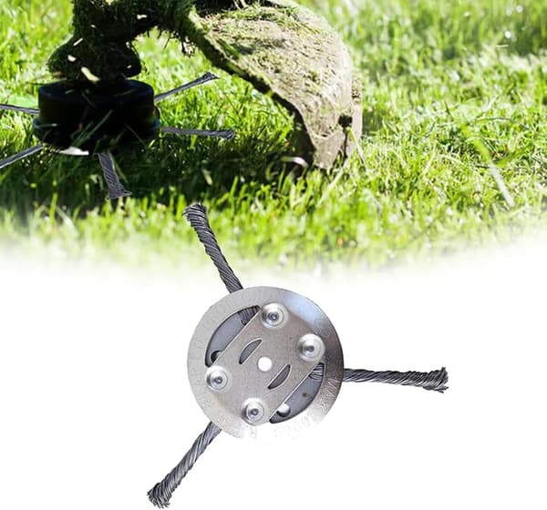 6 tommer ståltråd gresstrimmerhode, oppgradert universalt trådtrimmerhode erstatning, trimmer erstatningshode (3 blader)