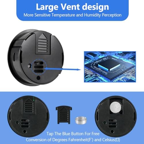 3 stk. Mini Hygrometer Termometer Digital Hygrometer Innendørs/Utendørs Fuktighet Luftfukter Reptil Luftfukter
