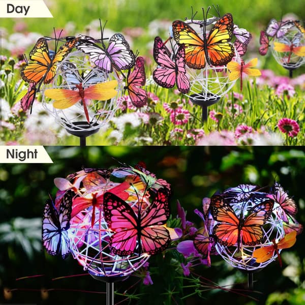 Solcelledrevet sommerfugl hagelys (2 stk sommerfugllys)