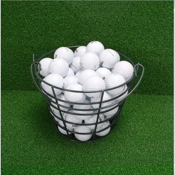 Golfkurv i rustfrit stål, golfboldbeholder, boldspand, kan indeholde 50 bolde.