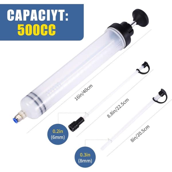 Oljesprit, Oljesugsug - 500cc Transferpump, Oljesugpump, Handpump Oljetransfer