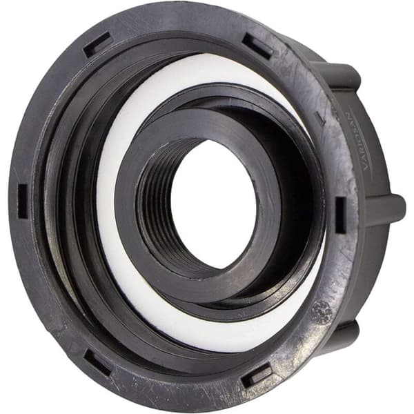 S60x6 3/4\" Gevindfitting - Plastventiladapter til IBC-tønde - Sort - 1 stk