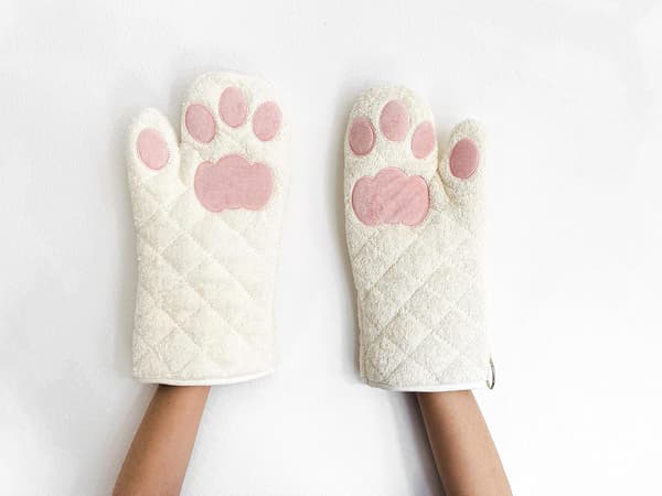 Grytvantar Katt Tassar - Vit och Rosa