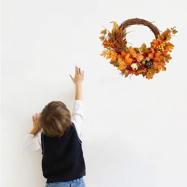 Thanksgiving lønnebladkrans, Halloween lønnebladkrans, høstsimulert hengende dørkrans