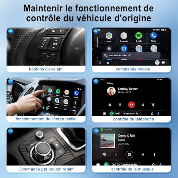 Trådlös Android Auto-adapter, Android Auto USB-dongel för bilstereo med OEM-kabelansluten Android Auto, Trådlös Android Auto