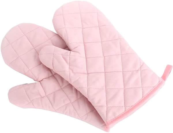 Grydelapper, Premium Varmebestandige Køkkenhandsker Bomuld & Polyester Vatterede Oversized Vanter, Sort