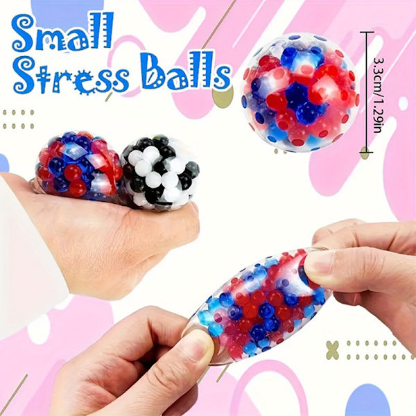 24 stk. Stressbolde, Squishy Squeeze Bolde Bulk Fidget til Voksne, Squishy Bolde Relax Bolde, Stressbolde til Voksne Stil Tilfældig