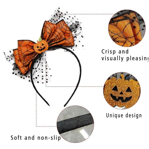 Et oransje gresskarhårbånd, perfekt til Halloween.