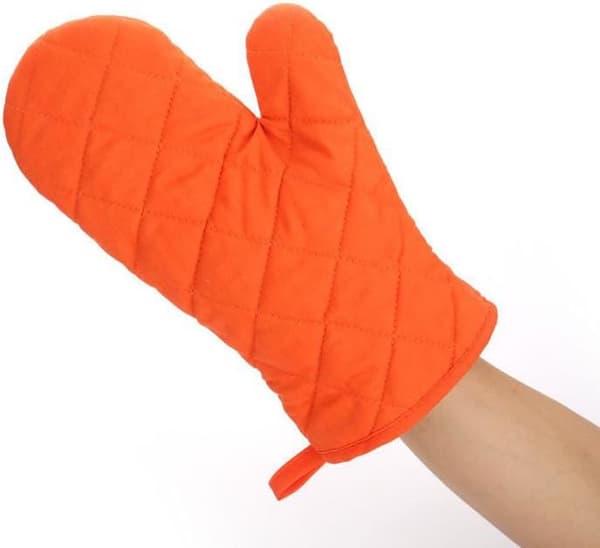 Grydelapper, Premium Varmebestandige Køkkenhandsker Bomuld & Polyester Vatterede Oversized Vanter, 1 Par Orange