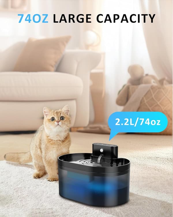 Trådlös kattvattenfontän - 2,2L Automatisk vattendispenser - Inomhus kattvattenfontän