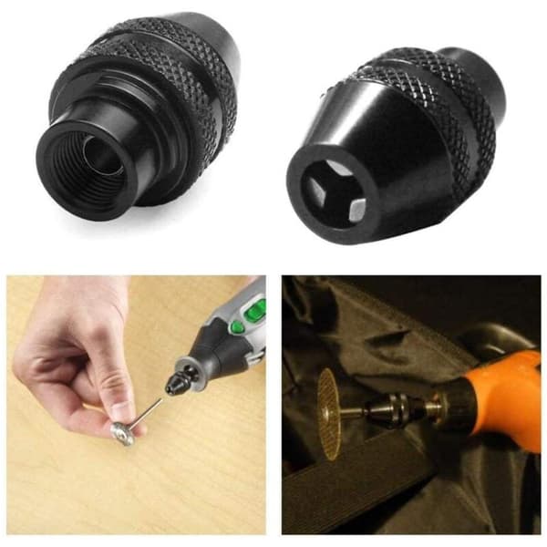 2-pak Universal nøglefri borepatron, Multi Quick Change værktøj til Dremel 4486 roterende værktøjer 3000 4000 7700 8200