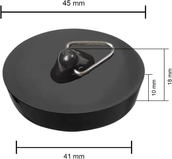 2 stk. avløpsplugg, vaskeplugg for avløp Ø 41 til 45 mm, kjøkken, bad