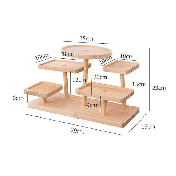 Trappet Display Riser Stativ for Skrivebordskaker, Dukker, Kosmetikk og Figurer - 3-lags Design