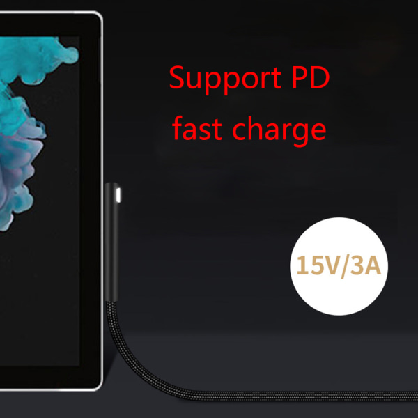 Typ C power Magnetic för huvudladdare för Microsoft Surface Pro 3 4 5 6 0.05 meters