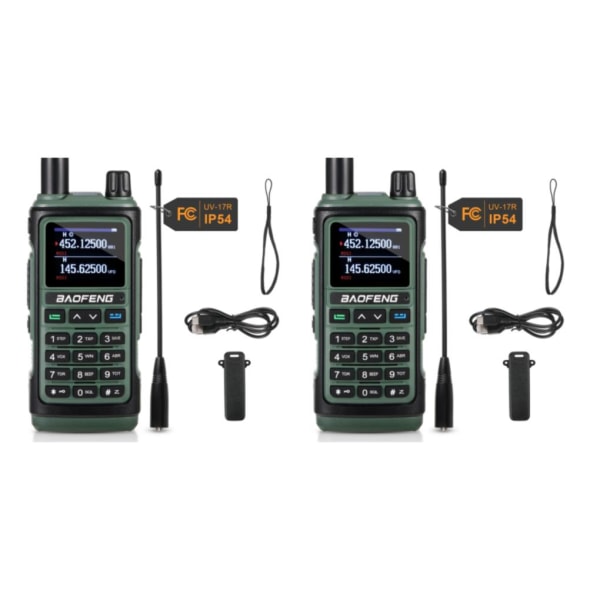1/2/3 UHF/VHF med trådlös frekvenskopiering Handhållen skinkradio Grön Green 2 Set