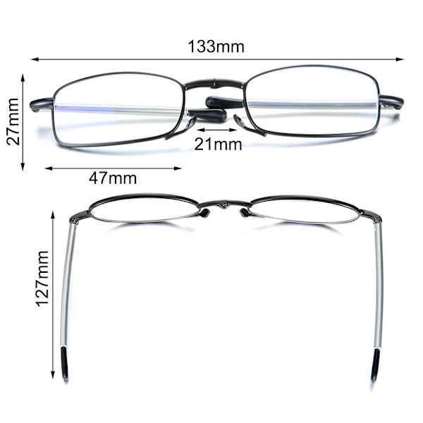 Folding lesebriller Presbyopia briller RØD STYRKE 1.5X Rød Ed Strength 1.5x-Strength 1.5x