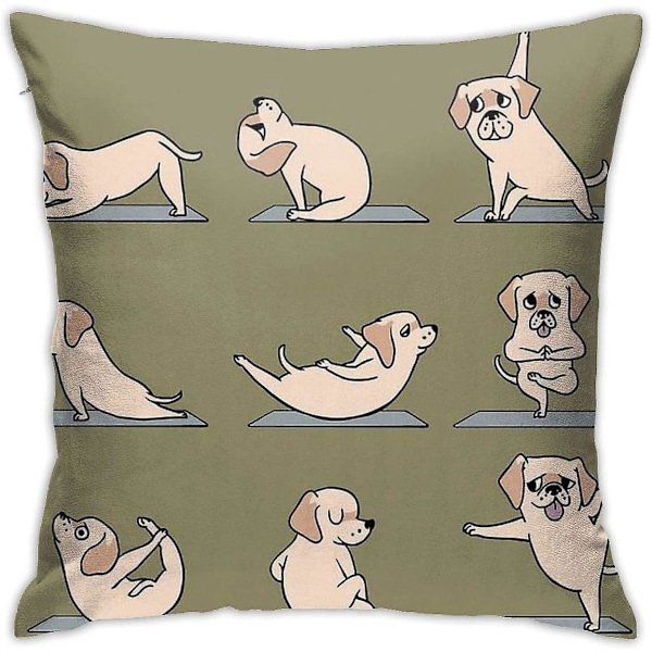 Labrador Retriever Yoga Cushion Cover Decorative Case for Sofa Bedroom 18"x18"