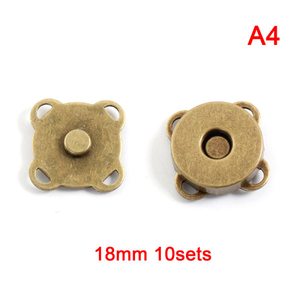 10 set Magnetiska knappar Väskor Magnet Automatisk adsorption sp Bronze 18mm