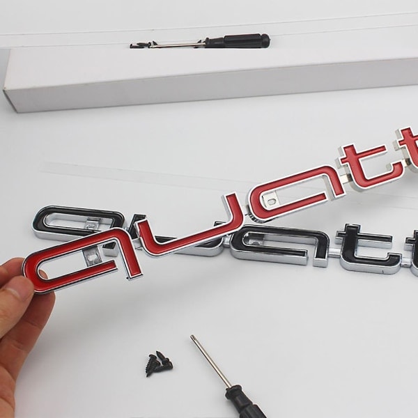 Cool Quattro Logo Emblem Bilsticker Front Grill Nedre Trim för Aud-i A6 A7