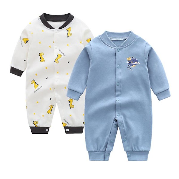 Höst och vinter nyfödd pyjamas set baby boy långärmad onesies 2 delar lila Purple 9M