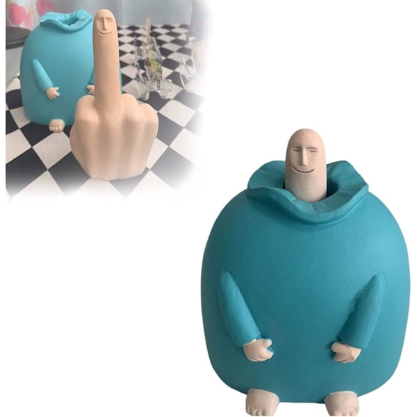 Funny Smiling Middle Finger Statue, Resin Novelty Sculpture, Middle Finger Decorations