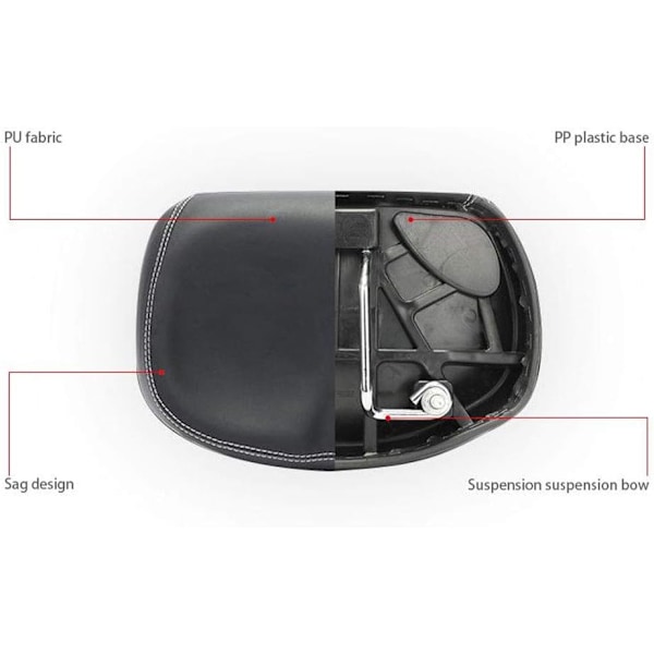Nesetom komfortabel bred sykkelsete med minneskum polstret cuz