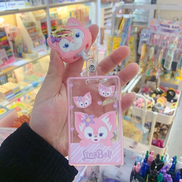 Kuromi Kitty Kawaii Cartoon Transparent Bank Identity Bus ID Credit Card Holder Case Retractable Badge Holder Business Card Kero Kero Keroppi