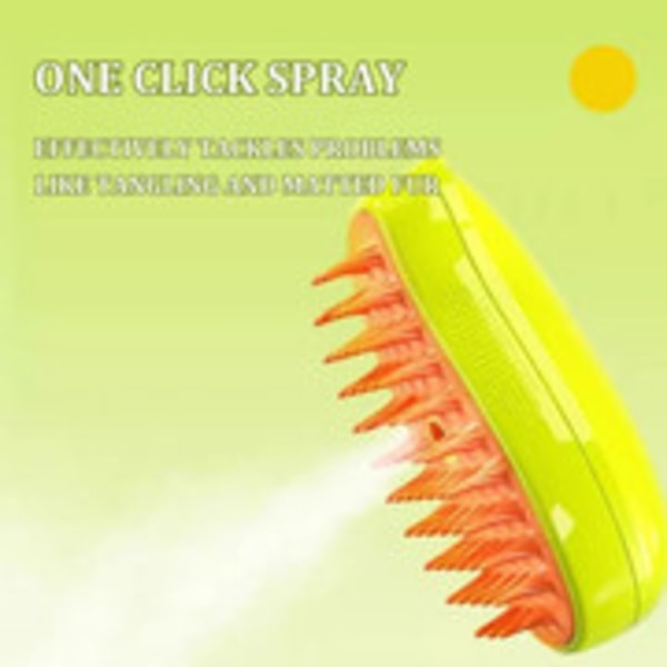 Steamy Cat Brush - 3-i-1 självrengörande massageborste - Uppladdningsbar silikonborste för hårborttagning för husdjur