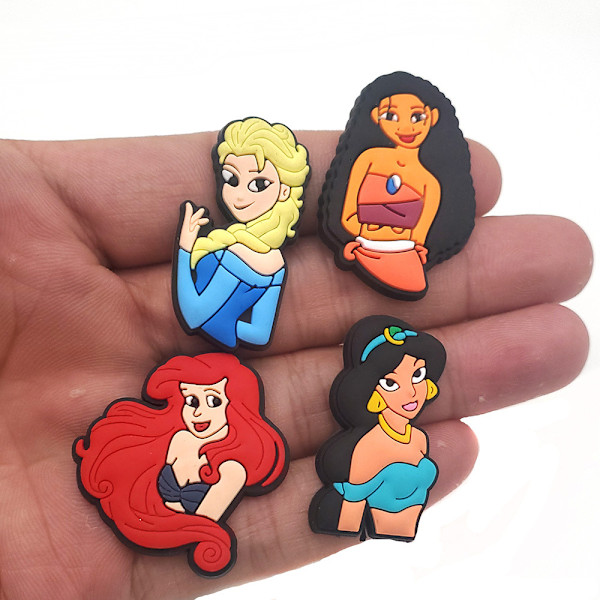 15 animerte prinsesse Charms, Crocs Charms Tilbehør Fo