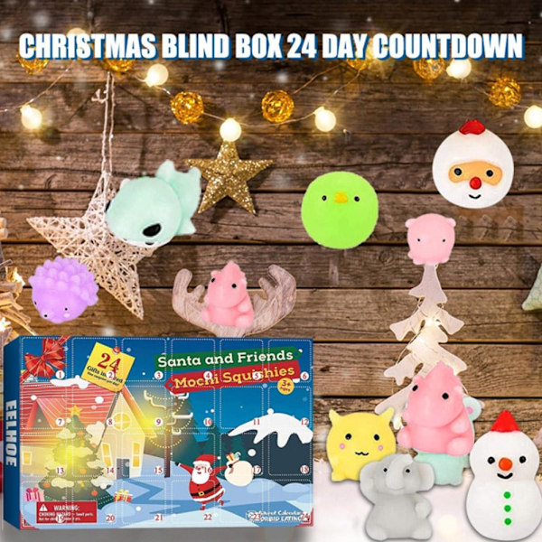 Julkalender 2021 24 Dagar Nedräkningskalender Blind Box Stressreducerande Leksak Pedagogiska Leksaker Present till Barn Vuxna