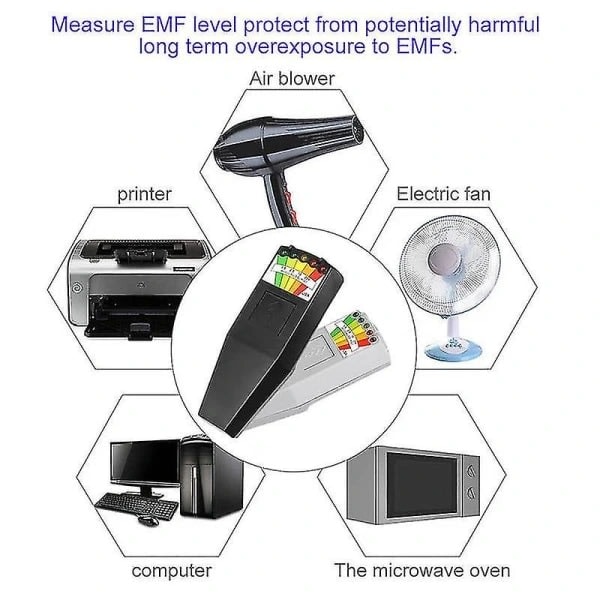 Emf-måler magnetfeltdetektor med 9v batteri spøkelsesjakt paranormalt utstyr