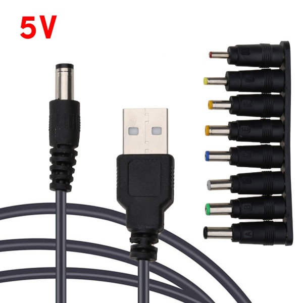 USB till DC 5V 9V 12V Adapter Omvandlarkabel USB till 8PCS DC-uttag för router Minifläkthögtalare WIFI Laddningsbankkontakt 0.08 5V
