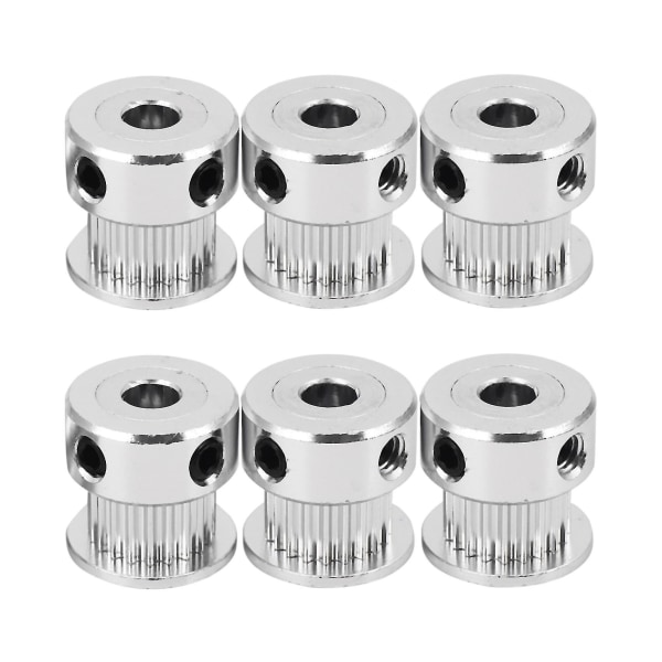 New 6pcs 20t Dia. 5mm hole 6mm Gt2 belt Smooth idler pulley with bearings