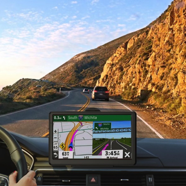 Bil GPS Navigator Seneste 2024 Kort 7 Tommer Touchscreen Bil GPS Stemmestyring Drejningsretning Support Hastighed og Rødt Lys Advarsel