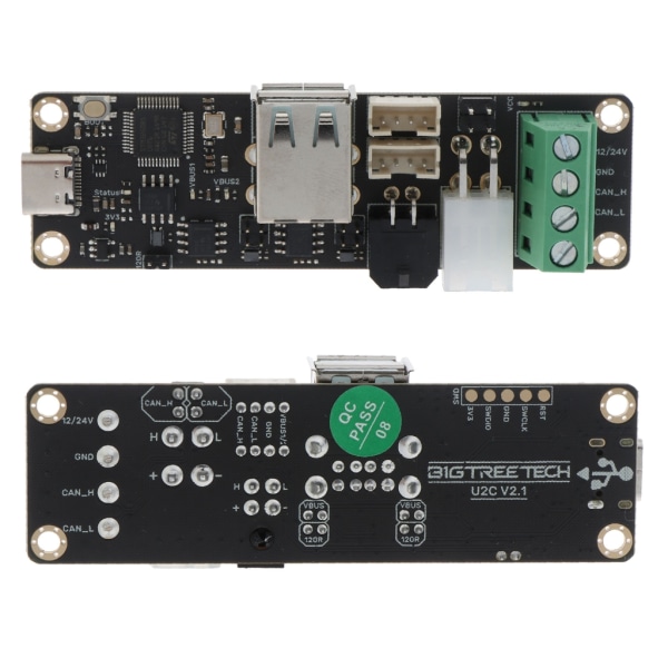 BIGTREETECH U2C-modulen har CAN-gränssnitt som kan anslutas till Raspberry Pi-skrivardelar för EBB36 EBB42 3D-utskrift 0.06 U2C 2.1