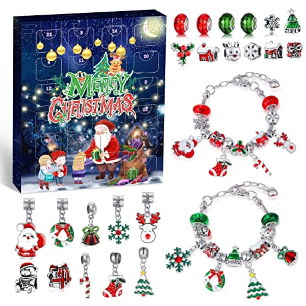 Advent Calendar 2023 Kids Girls Christmas Calendar 24 Pieces Bracelets Jewelry Crafts Gifts