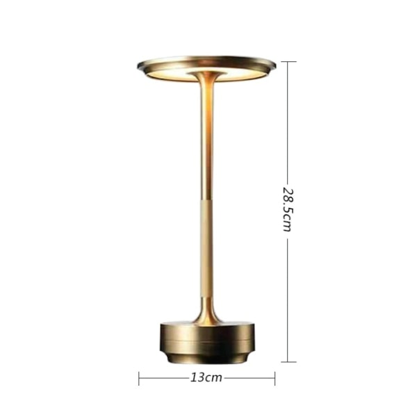 Cordless Table Lamp Dimmable Waterproof Metal USB Rechargeable Table Lamps -1pc gold