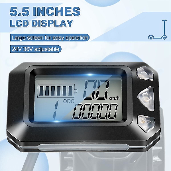 24V 36V Justerbar Elektrisk Scooter Instrument Display Skærmkontakt Accelerator til 5,5 Tommer Scooter Dele (6 Pins)