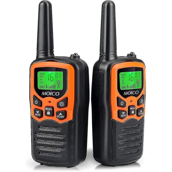 Kryc Walkie Talkies, Walkie Talkies med lång räckvidd för vuxna med 22 Frs-kanaler, Family Walkie Talkie med LED-ficklampa Vox LCD-skärm för Hikin