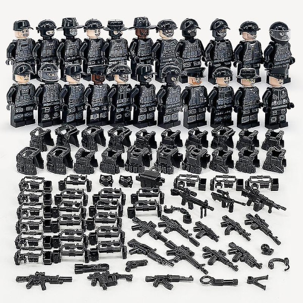 Set med 22 minifigurer Militärserie Skurk Minifigurer Byggklossar Leksaker