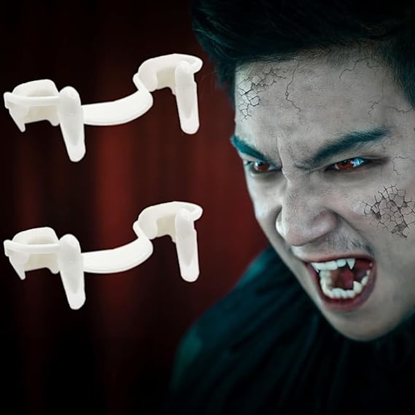 5 stk Udtrækkelige Vampyr Tænder: Falske Tænder Cosplay Vampyr Tand Protese Ornament - Halloween Party Rekvisitter