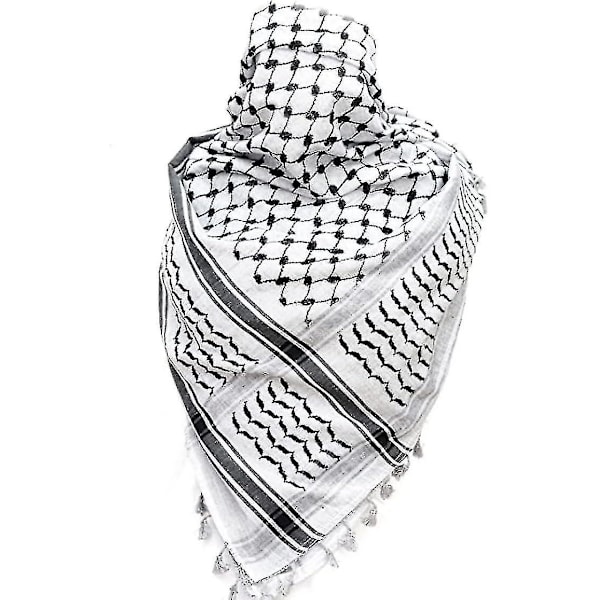 Palestiinan huivi Keffiyeh Arafat Hatta leveä hapsuilla Shemagh Keffiyeh arabialainen koirankuvio 100% Y2-dwdz